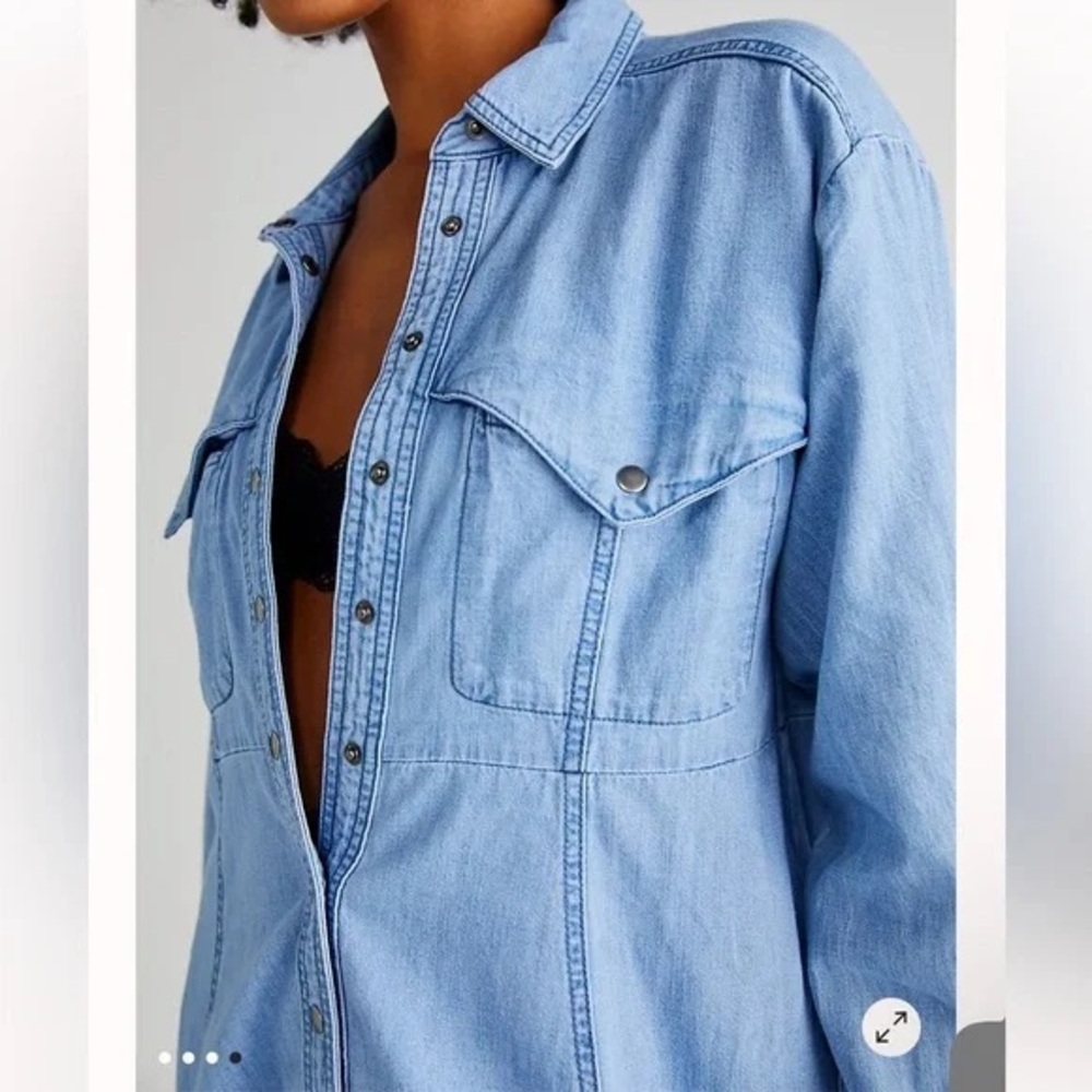 Free People We the Free Sammi denim mini dress NWT size Small EUC - Picture 3 of 6